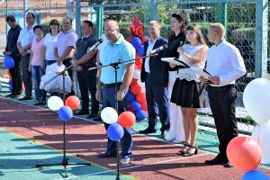 Открытие спортивной площадки «Олимп». Поздравление главы города И. Л. Василевича